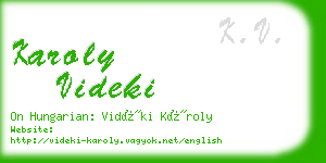 karoly videki business card